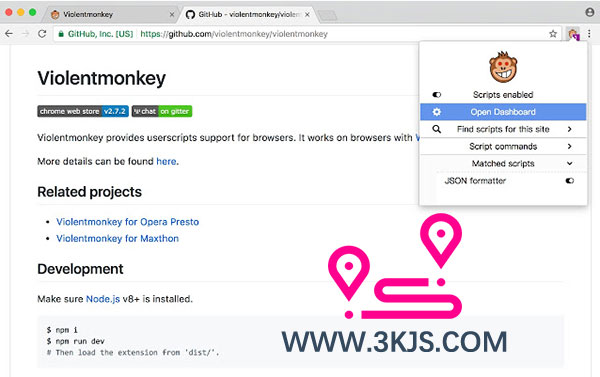 [Firefox/Chrome扩展]暴力猴(Violentmonkey) ： JS脚本扩展工具