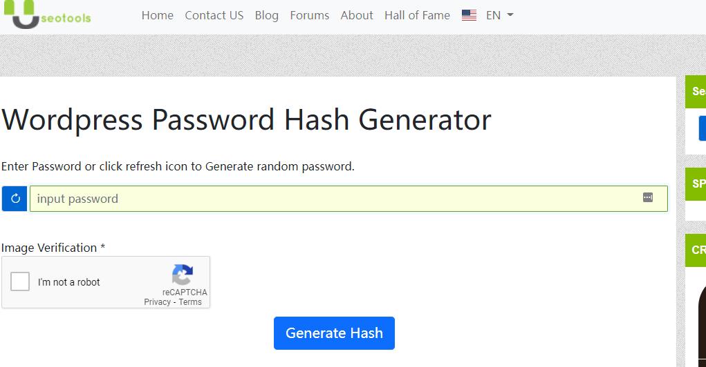 Wordpress Password Hash Generator - wordpress加密密码字符串生成工具