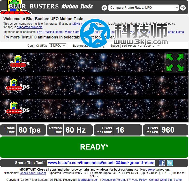 显示器刷新率测试工具及使用教程 - UFO Test