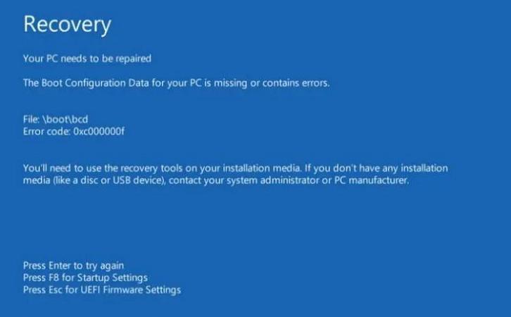 怎样在Windows 11/10上修复错误代码 0xc00000f