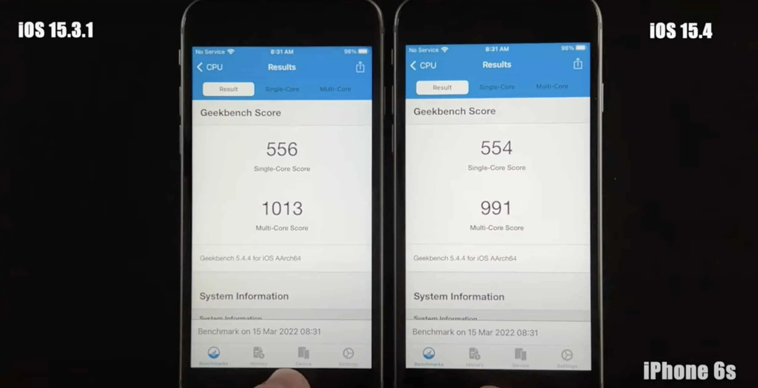 多款 iPhone升级 iOS 15.4 后跑分实测速度下降？