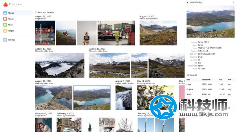 Photoview - 支持AI人脸识别的本地相册工具