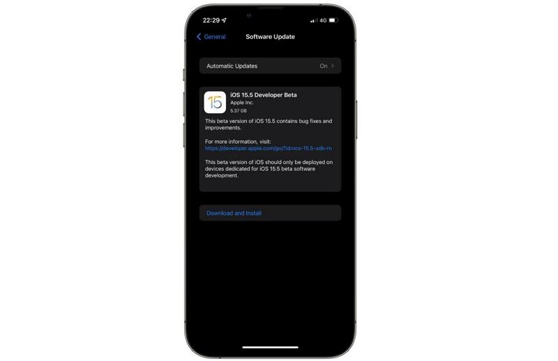 苹果 iOS 15.5 Beta 1及 iPadOS 15.5 Beta 1 固件推出