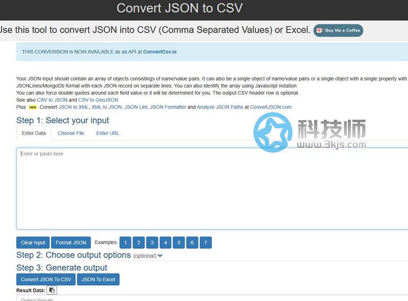 Convertcsv JSON to CSV - JSON转excel/csv在线工具