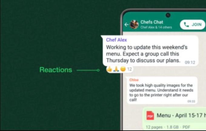 WhatsApp正式加入Reaction表情包功能
