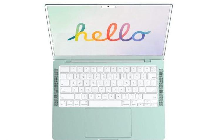 2022年MacBook Air渲染图曝光：白色刘海屏搭配白色键盘设计