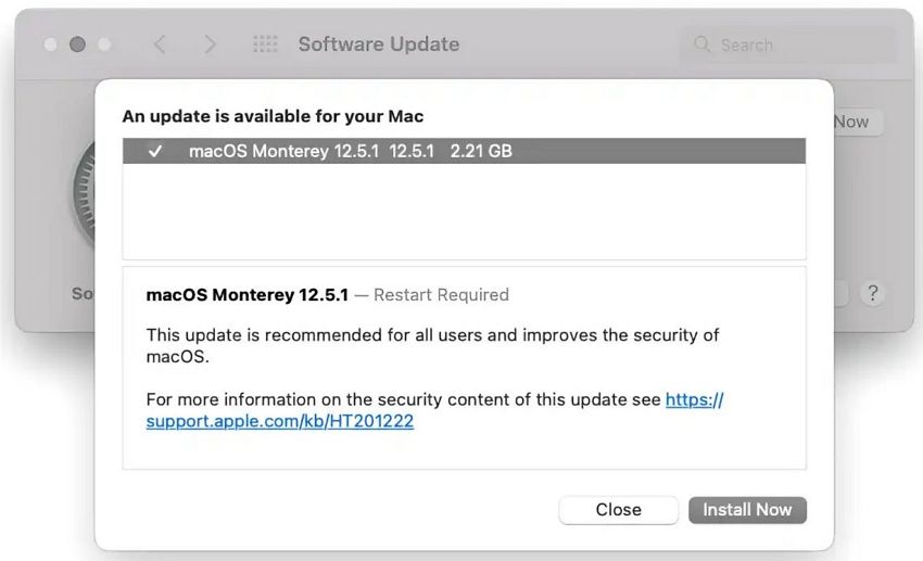 苹果推出 macOS Monterey 12.5.1 固件更新：修复两大紧急安全漏洞