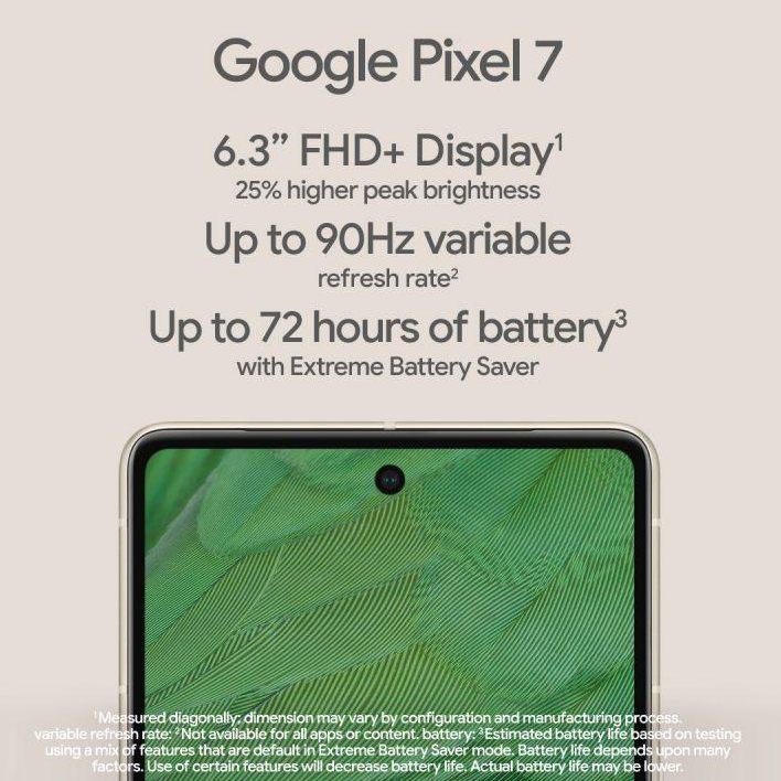 Google Pixel 7 主打亲民旗舰手机：6.3寸90Hz刷新率屏幕
