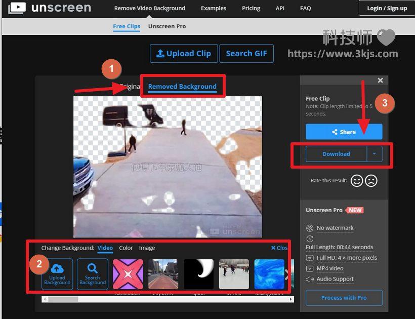 unscreen_视频抠图换背景(含教程)