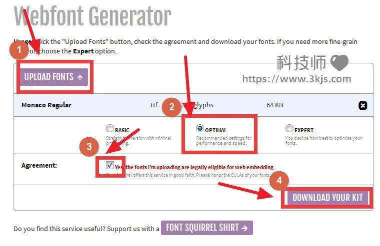 Font Squirrel Webfont Generator –