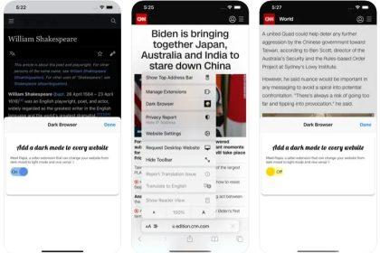Dark Mode for Browser - 苹果iPhone/iPad的Safari浏览器深色模式插件