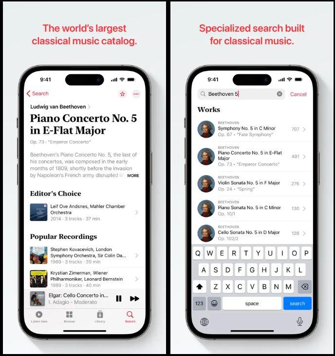 Apple Music Classical App 发布：500万首古典音乐免费听