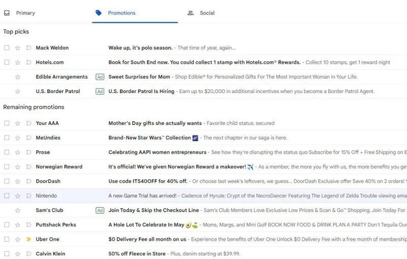Gmail新广告版位让用户感到困惑