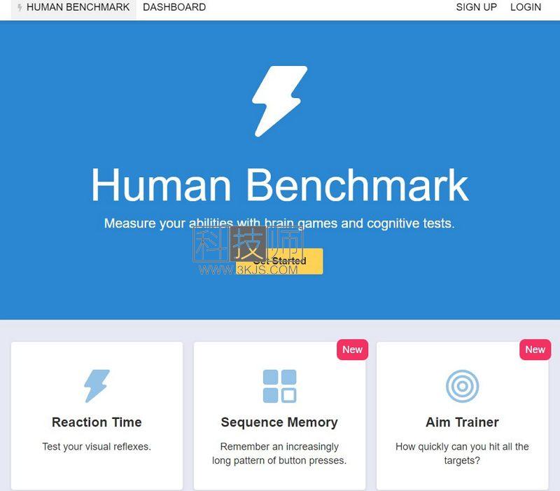 humanbenchmark - 反应测试在线测试网站