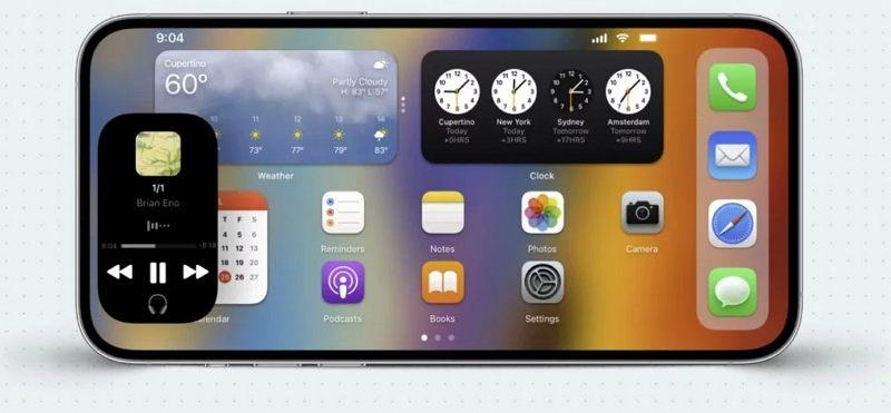 iOS 17加入横向锁屏界面功能，让iPhone成为智能家居控制屏幕