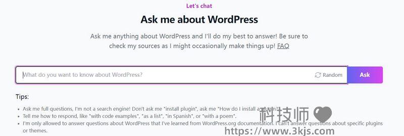 ChatWP - 解答WordPress问题的在线AI工具(含教程)