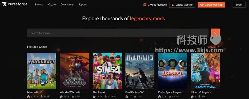 curseforge - 全球最大的游戏mod下载网站
