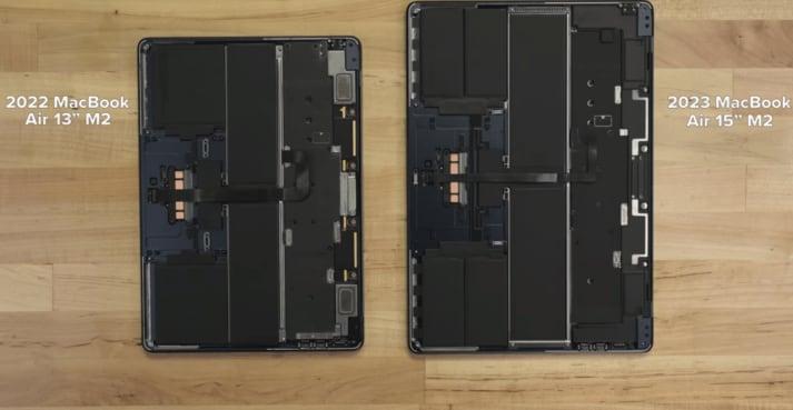 iFixit拆解苹果15寸MacBook Air，发现多了两个扬声器