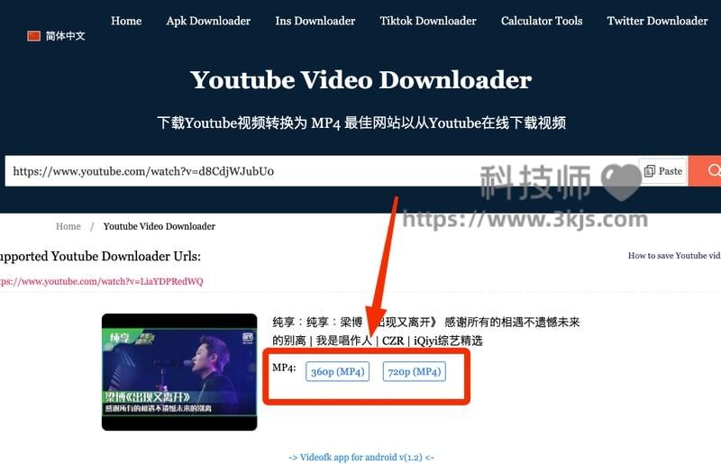 Videofk - 在线视频下载工具(附教程)