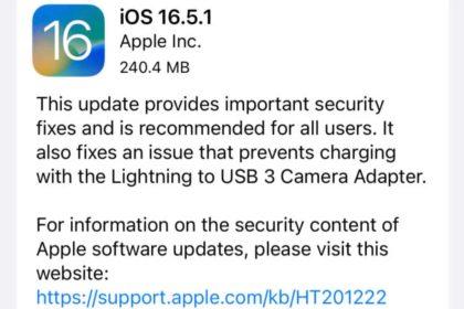 苹果推出 iOS 16.5.1 固件更新：修复Lightning转USB 3相机转换器问题