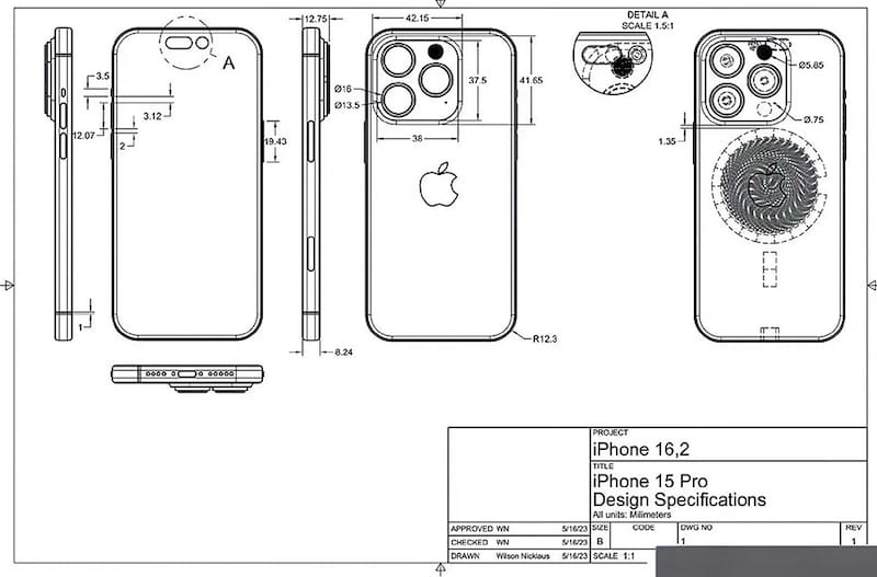 iPhone 15 Pro原理图曝光：新的操作按钮、USB-C和细节
