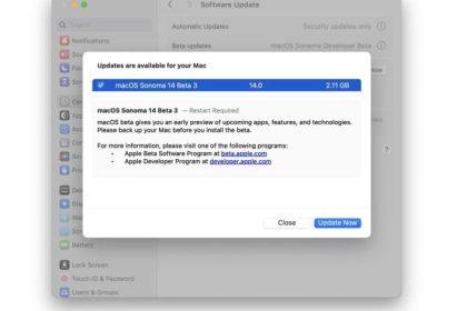 苹果针对Mac推出 macOS Sonoma Public Beta 3 固件