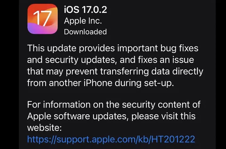  苹果为 iPhone 15 及 15 Pro 推出 iOS 17.0.2 固件更新 