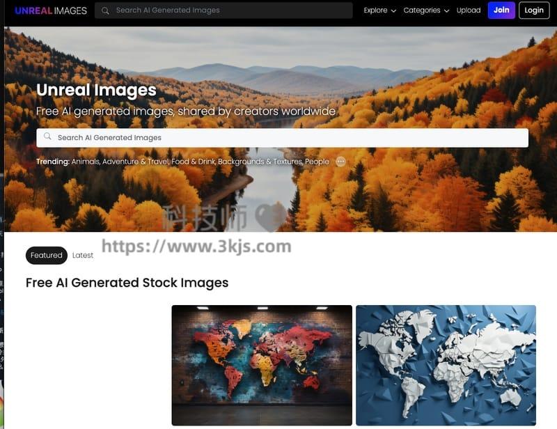 Unreal Images - AI生成的免费图片素材网站