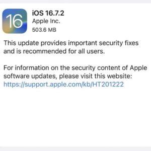 苹果发布 iOS 16.7.2 及 iOS 15.8 修复安全漏洞，旧机请尽快更新