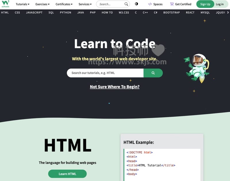 w3school - web教程及编程教程网站