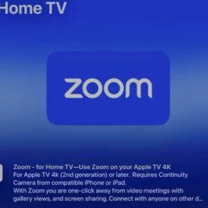 Zoom登陆Apple TV 4K,让你用电视来开会