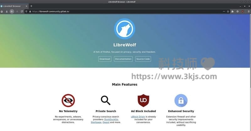 LibreWolf - 基于Firefox火狐定制的网页浏览器