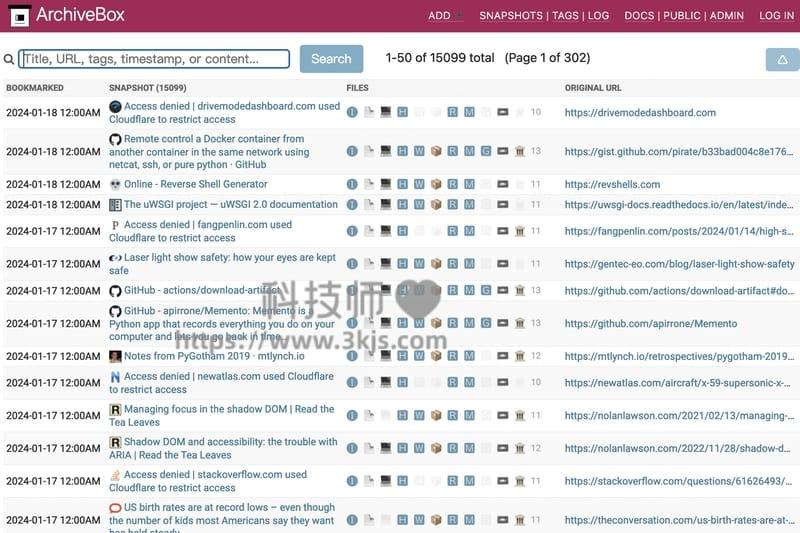 ArchiveBox - 网页保存归档工具