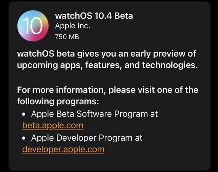 苹果推出 watchOS 10.4 及 macOS 14.4 Beta 1 固件更新