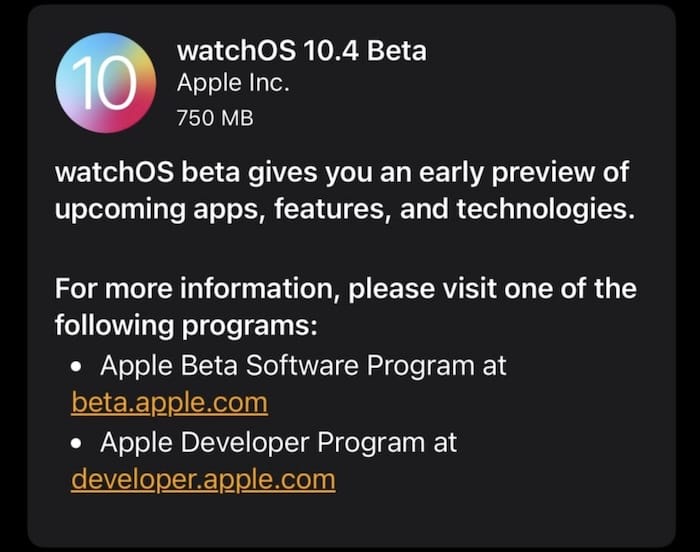 苹果推出 watchOS 10.4 及 macOS 14.4 Beta 1 固件更新