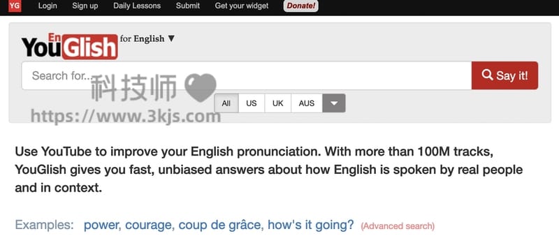 YouGlish - 英语发音学习网站(含教程)