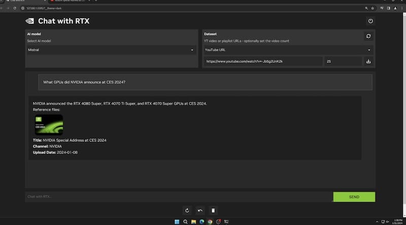 NVIDIA发布免费聊天机器 Chat with RTX，可在电脑上本地运行