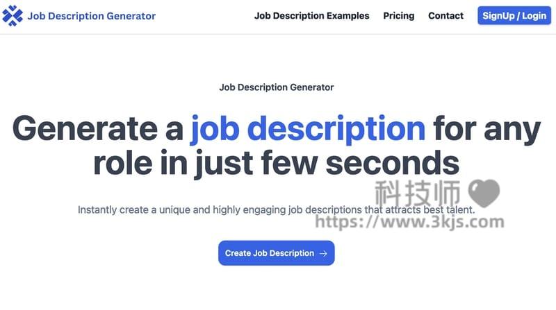 Job Description Generator - 职位描述在线生成器(基于AI)