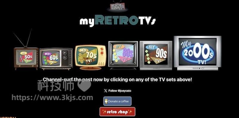 MyRetroTVs - 在线复古电视模拟收看网站
