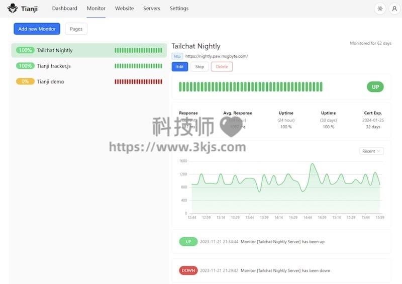 Tianji：网站分析和服务器监控工具