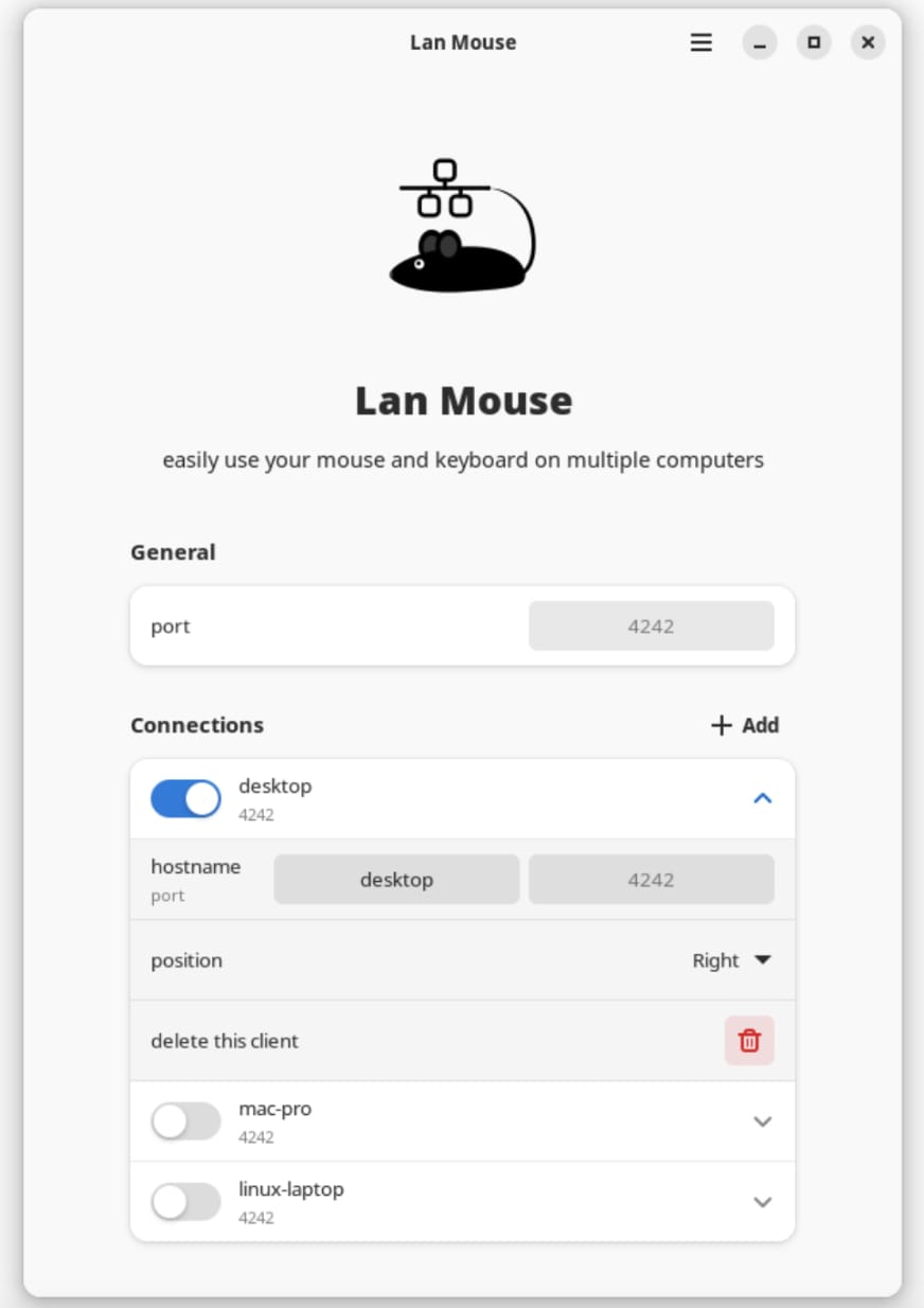 LAN Mouse - 鼠标键盘局域网共享软件