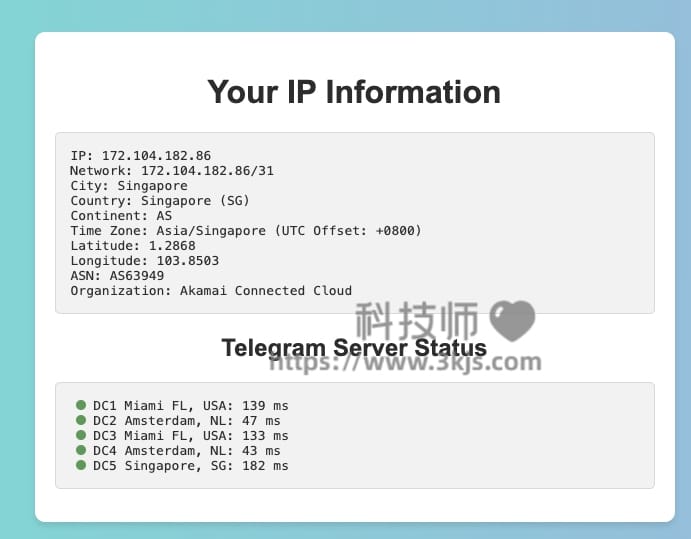 kkcat-ip ：我的ip地址查询web工具