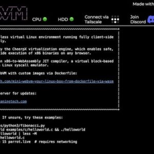WebVM - 网页浏览器中运行的Linux虚拟机