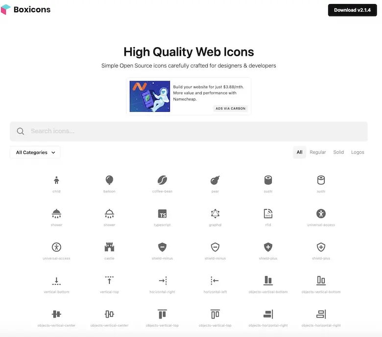 Boxicons - 免费开源图标网站
