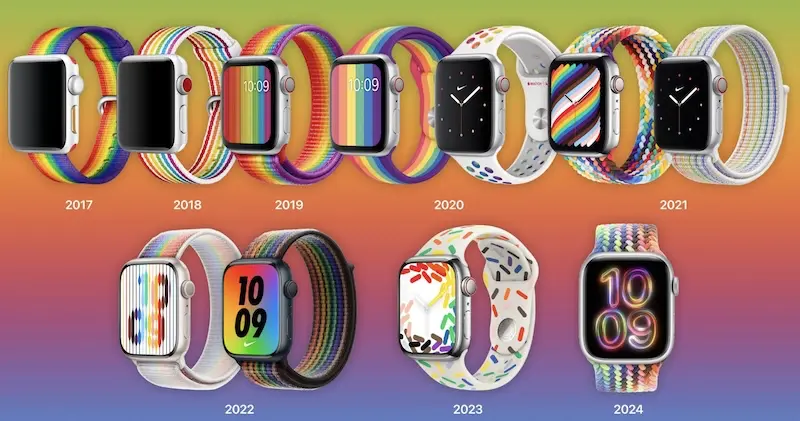 苹果发布2025年Apple Watch Pride限量版运动表带、表盘和壁纸