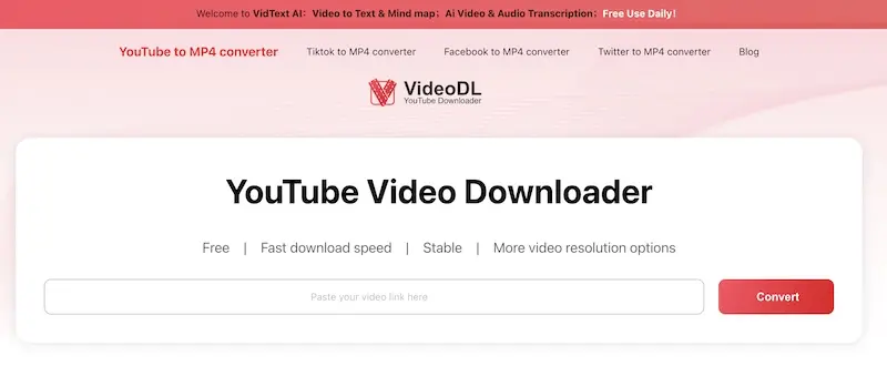 VideoDL - 在线油管视频下载工具,轻松下载 YouTube 视频