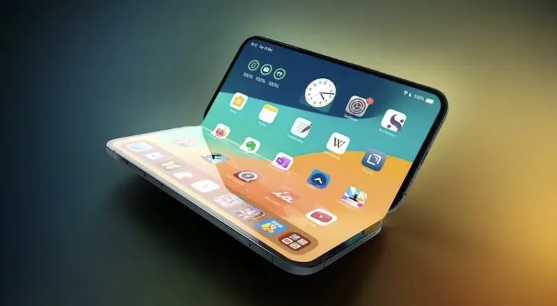 苹果首款折叠手机 iPhone Fold 设计曝光：Touch ID指纹解锁，挖孔&屏下双镜头