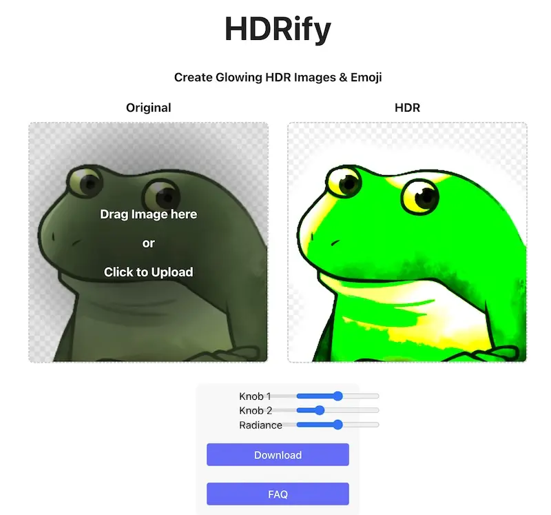 HDRify:在线HDR发光头像和表情制作工具
