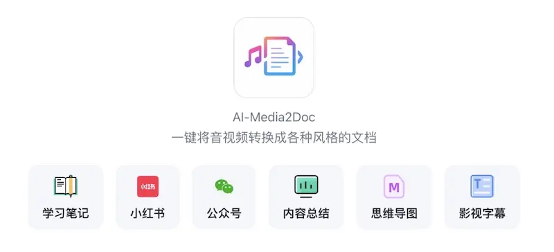 AI-Media2Doc:音频视频转图文工具,AI自动生成文案