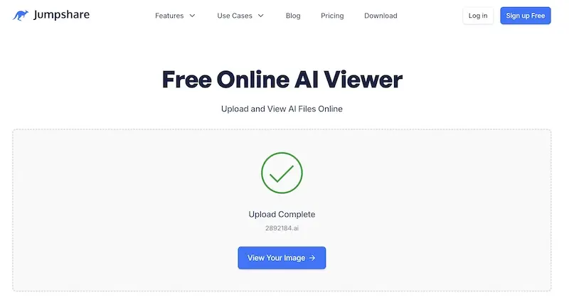 AI文件在线打开工具:Jumpshare Free Online AI Viewer轻松在线打开AI文件
